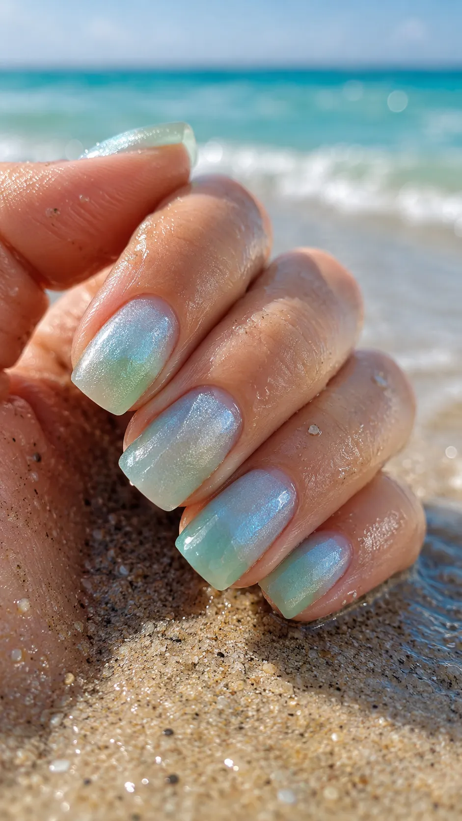 seaglass shimmer nail ideas august