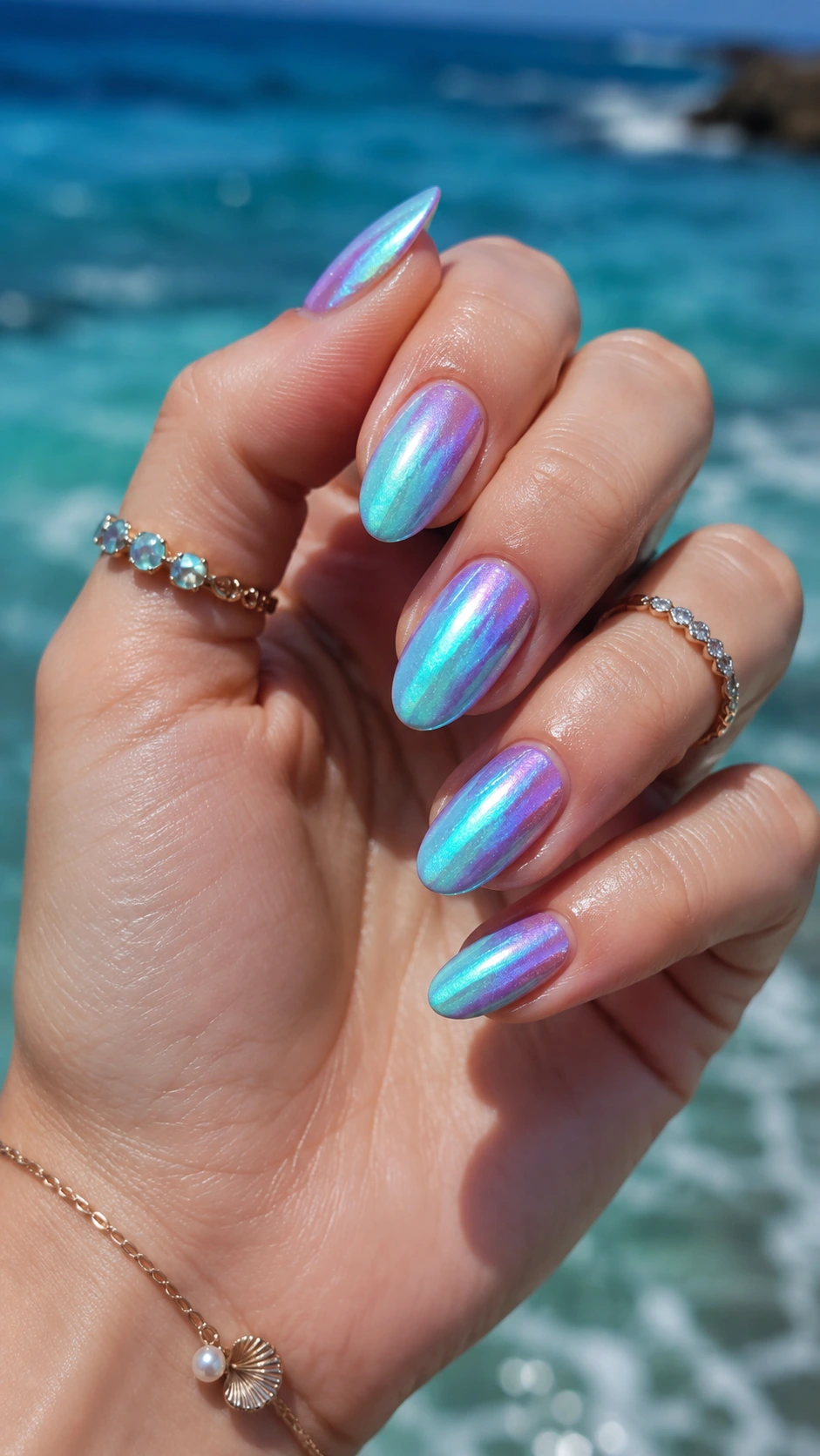 iridescent mermaid surfside nails