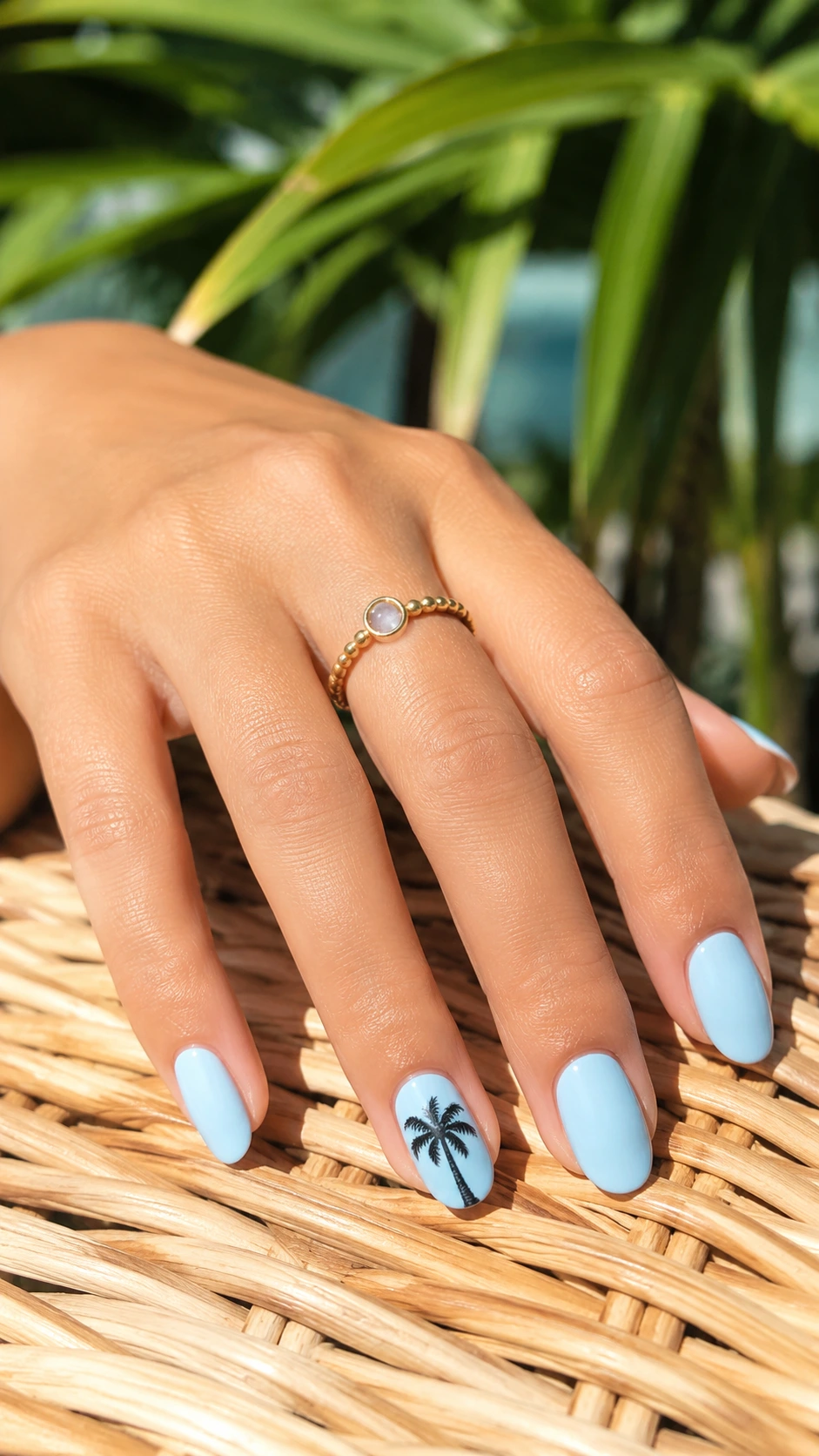 palm tree accent surfside nail