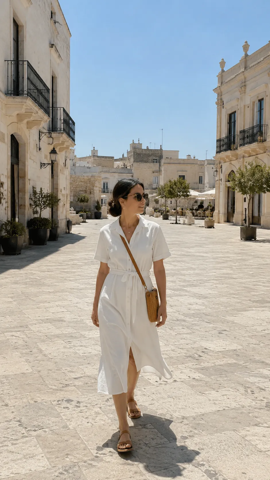 white shirt dress office outfit