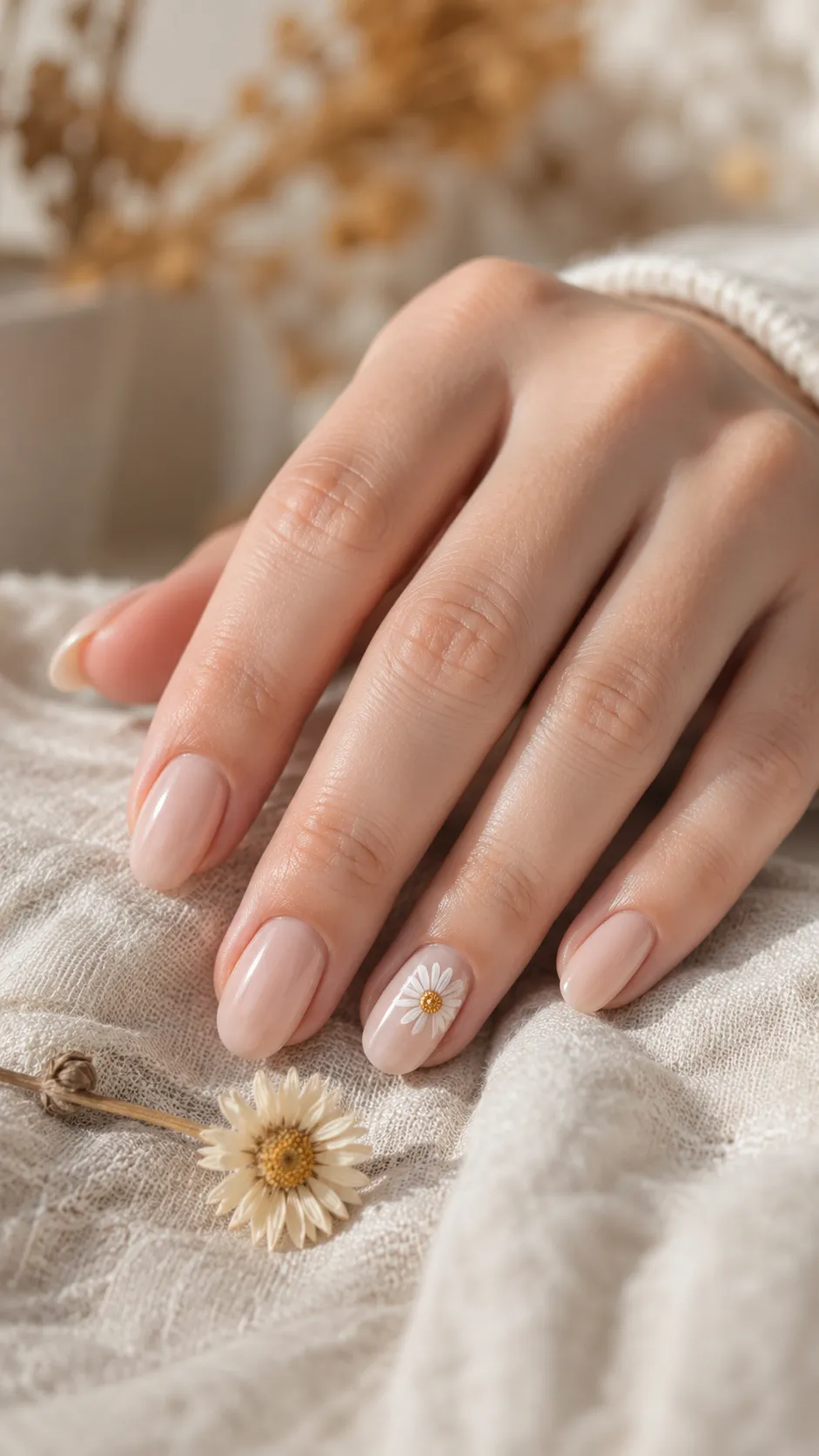 daisy gold center fall nail art