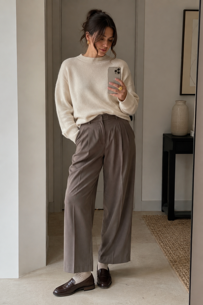 Loafers Paris winter outfit Parisian style