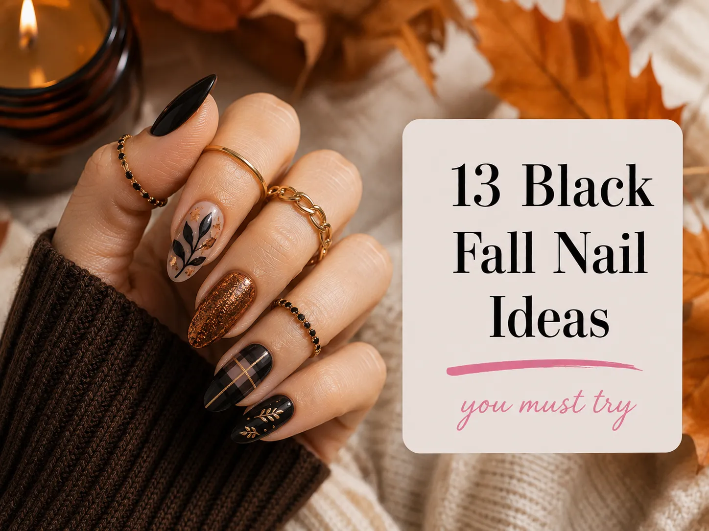 black fall nail ideas