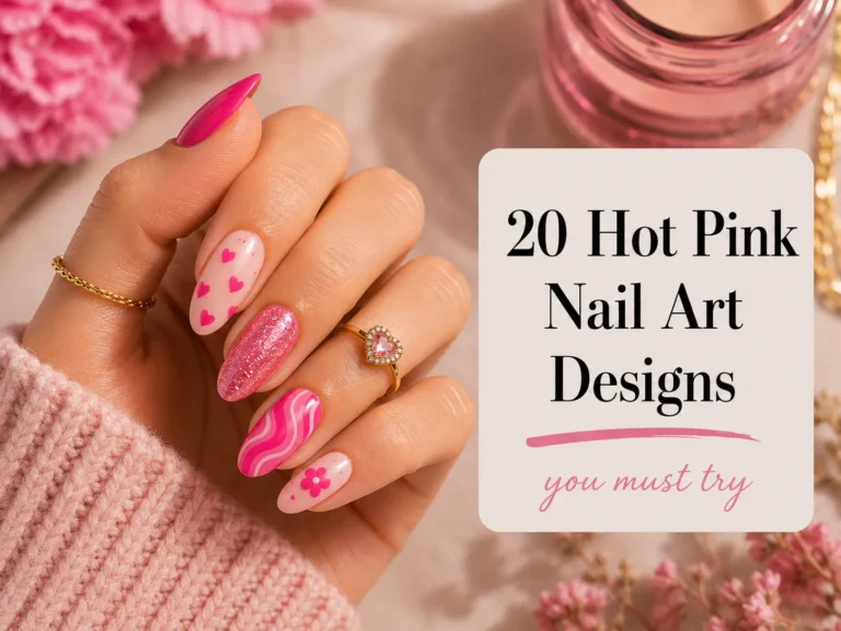 hot pink nail art